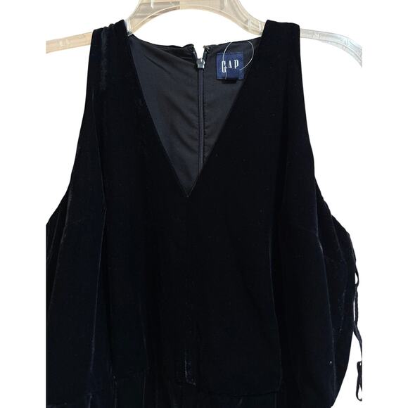GAP Black Velvet Sleeveless Jumpsuit w/Belt - Small Petite - NWT $118 MSRP - Picture 3 of 7